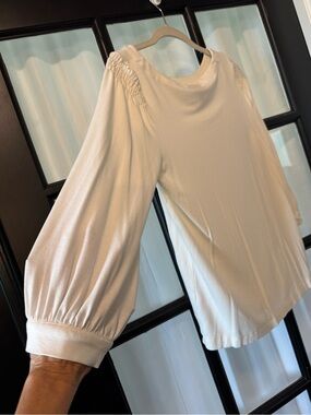 J Jill Cream Balloon Sleeve Top